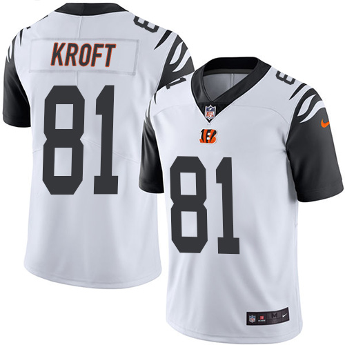 Nike Bengals #81 Tyler Kroft White Men's Stitched NFL Limited Rush Jersey - Click Image to Close